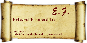Erhard Florentin névjegykártya